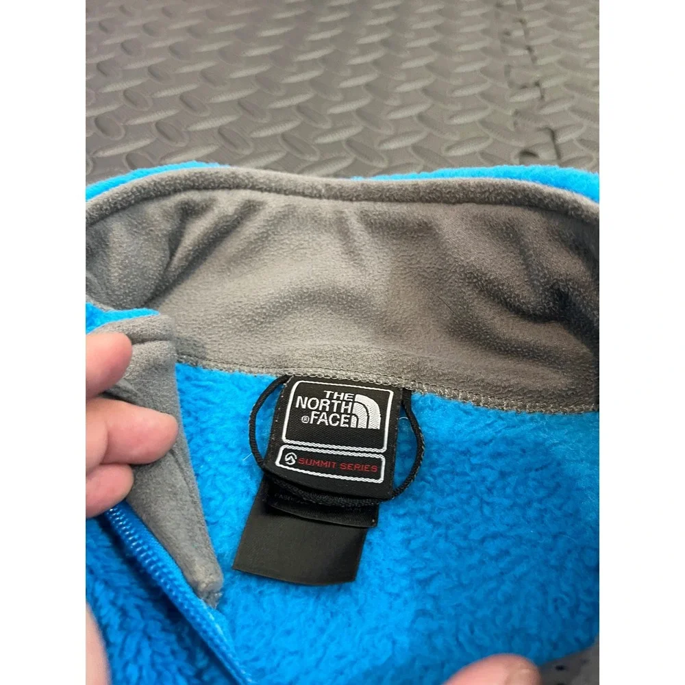 The North Face Summit Series Fleece Jacket Womens L Blue Full Zip Mock Neck